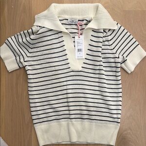 Vineyard Vines White/Cream and Navy Knit Sweater